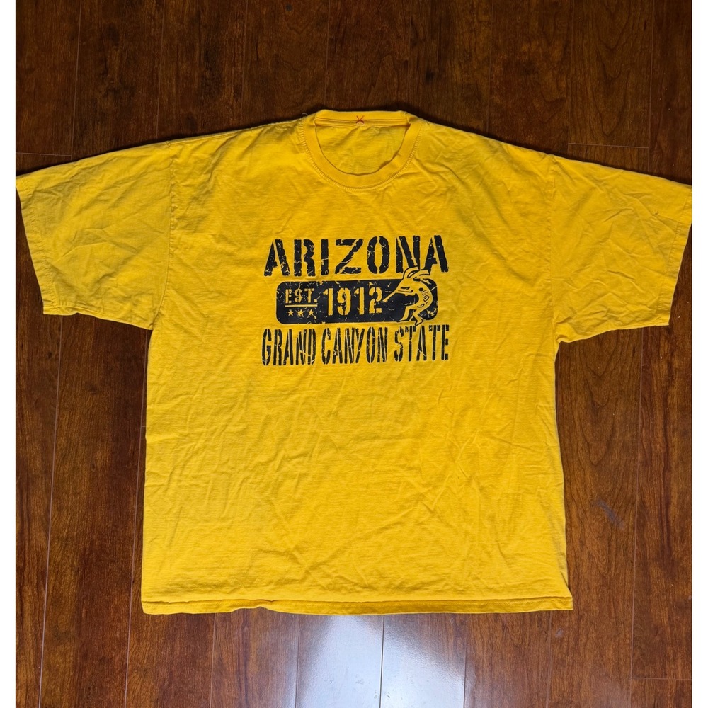 Arizona Grand Canyon State Graphic T-Shirt Yellow Short Sleeve Mens XL Relaxed
